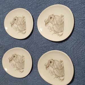 Bunny Plates by Burton and Burton Set of 4